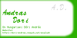andras dori business card