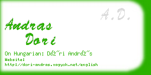 andras dori business card